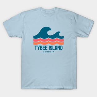 Tybee Island Georgia Vintage Wave T-Shirt